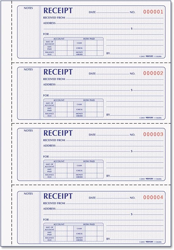 Rediform 8L806, Rediform Receipt Money Collection Forms, RED8L806, RED 8L806