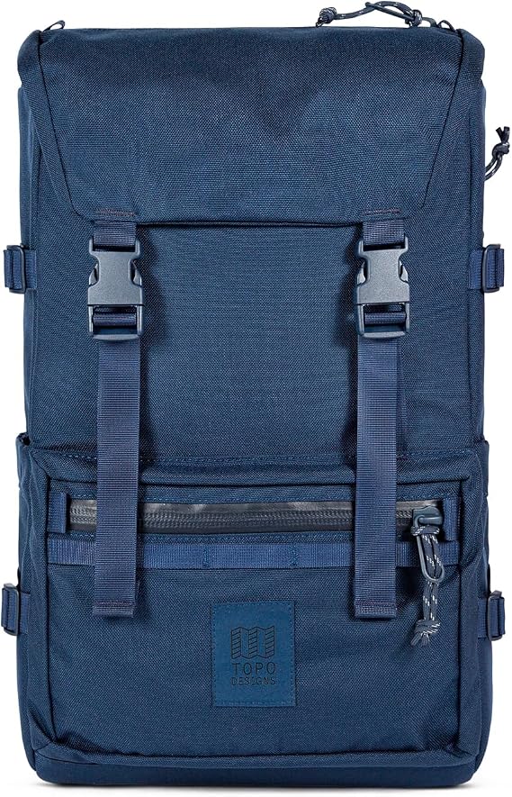 Topo Designs Rover Pack Tech - Work Business Travel Backpack, Integrated Organization, 2 Laptop Tablet Pockets, Comfortable Cushioned Support, Durable 1000D Fabric (Dark Navy)
