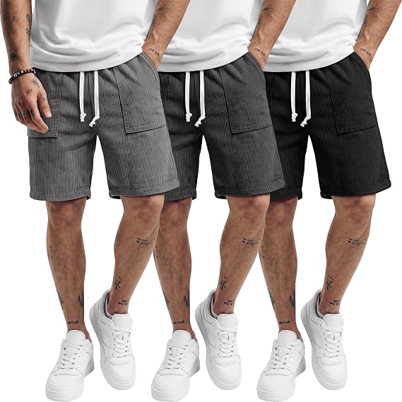 August Alley 3 Pack Men's Corduroy Shorts