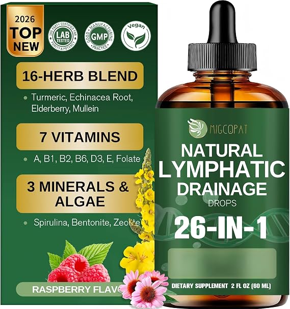 Migcopat 26-in-1 Liposomal Lymphatic Drainage Drops with Turmeric,Echinacea