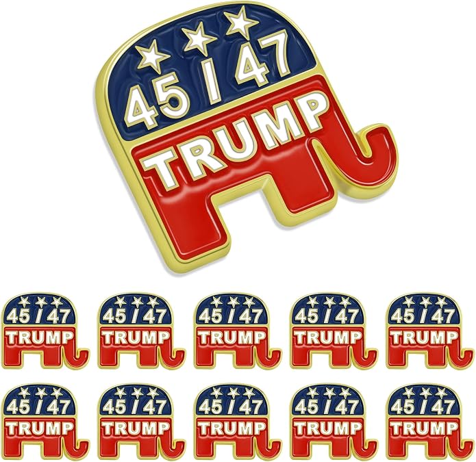 10/20/50/100Pcs 45 47 Donald Trump Enamel Pins Bluk -Show Your Support for Trump's 2024 Second inauguration of Donald Trump Merchandise Gift
