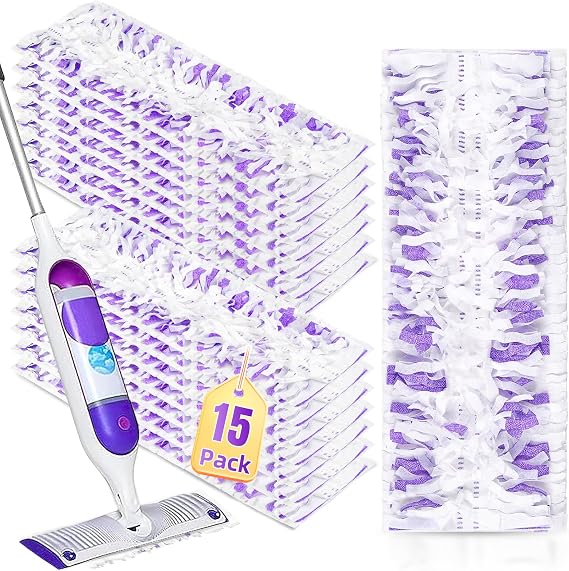15 Pack Moping Pads Refills for Power MopTM Multi-Surface Mop & Wood Mop