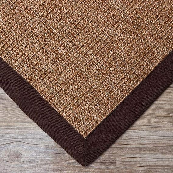 Modern Non Slip Natural Sisal Carpet,Washable Simple Area Rugs,Rectangular Jute Fiber Rugs,for Living Room Bedroom Sofa Brown 40x60cm(16x24inch)
