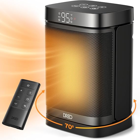 DREO Space Heater, Portable Electric Heaters for Indoor Use wite ECO Mode