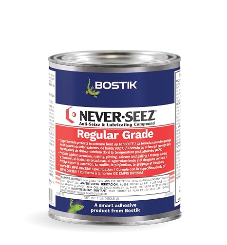 Never-Seez Regular Grade 16 oz (1 lb) Flat-Top Can Anti-Seize Lubricant - Copper & Graphite Extreme-Pressure Compound, Protects Metal Parts from Rust, Seizure & Galling