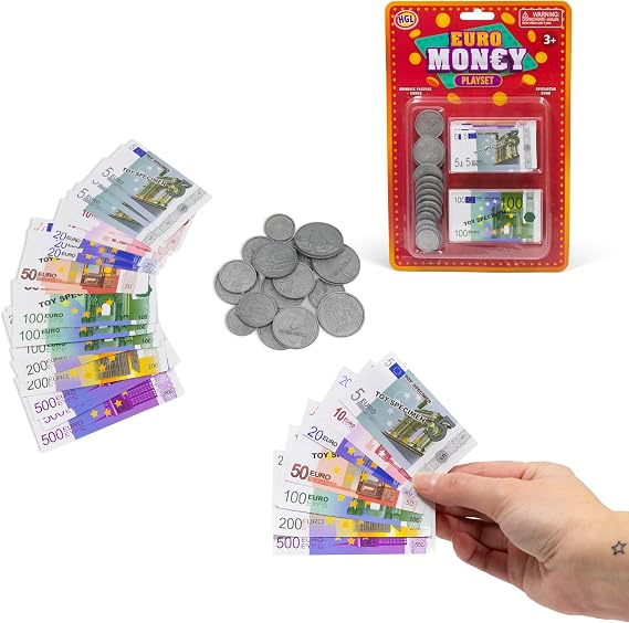 EURO PLAY MONEY, Assorted Designs and Colours