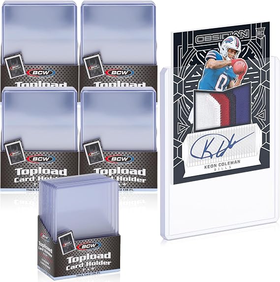 BCW 138 Pt Thick Card Topload Holders for Trading Cards, Clear, 50 Count