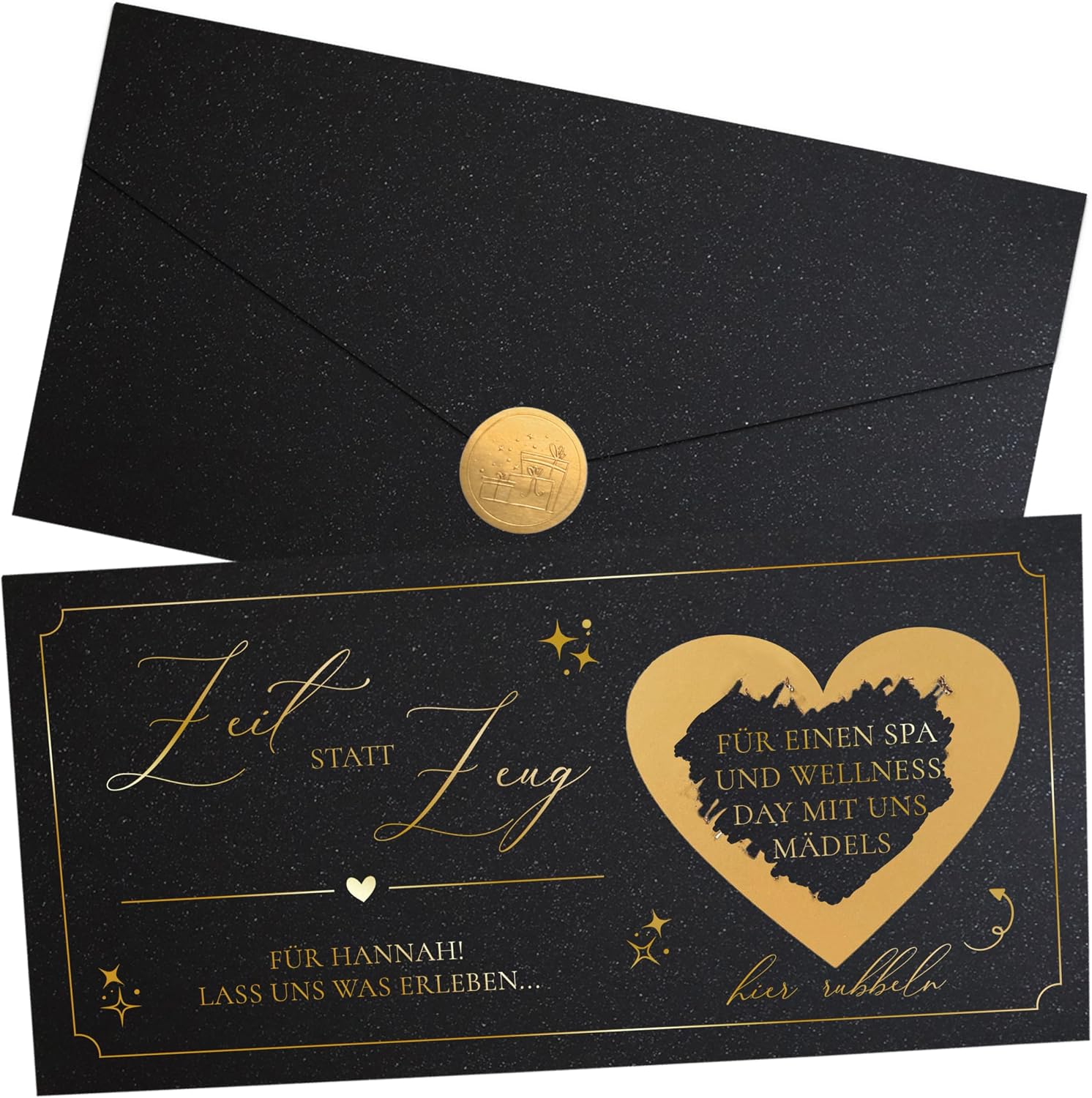 Joli Coon Personalised Time Instead of Stuff Voucher - Personalised Gift Voucher - For Time Together Ticket Black