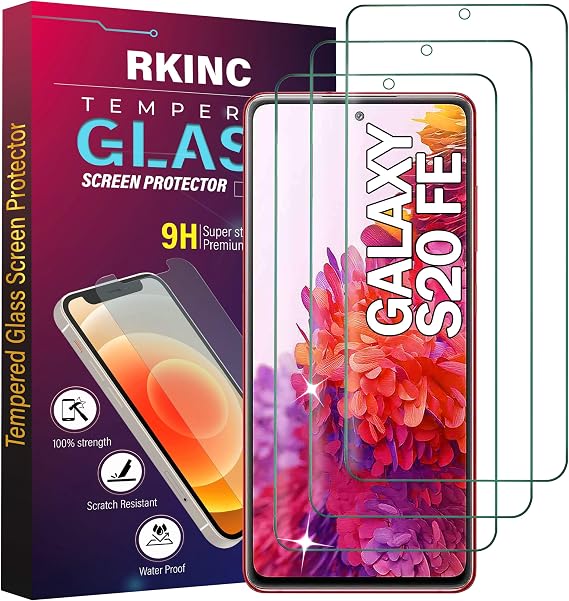 RKINC Tempered Glass Screen Protector for Samsung Galaxy S20 FE / S20 FE 5G Tempered Glass Screen Protector 0.33 mm Scratch-Resistant Shatter-Free Bubble-Free Pack of 3