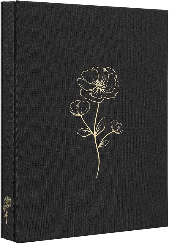 5x7 Photo Album 200 Photos, 2 Pictures Per Page, 200 Pockets Picture Album, Linen Fabric Cover Picture Book for Photos, Photo Album 5x7 for Wedding Travel Family Memories(Black)