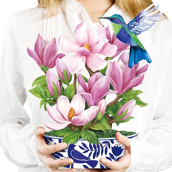 Airpark Pop Up Birthday Cards for Women, Paper Flowers Bouquet Card for Mom