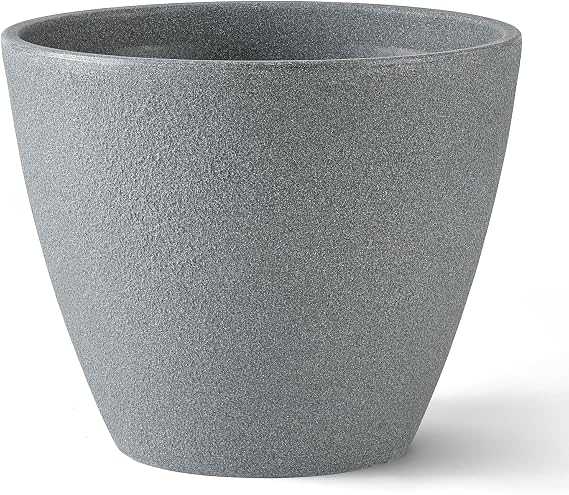 ARBORA 16" Valencia Round Planter - Polyresin Large Outdoor Plant Pot