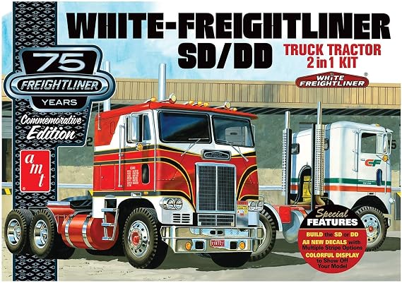 AMT AMT1046/12 1/25 White Freightliner 2-in-1 SC/DD Cabover