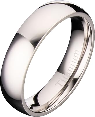 Classic Mirror Polished Lightweight 3mm to 8mm Titanium Wedding Band Comfort Fit Ring Size 3