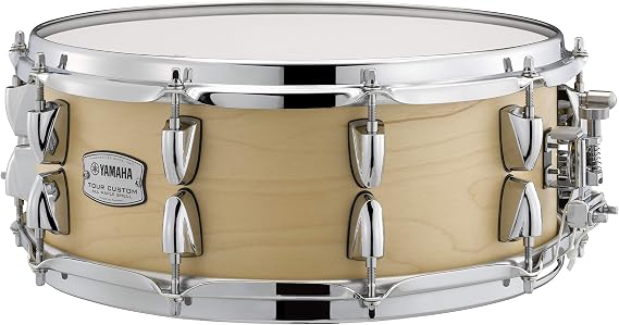 The Yamaha Tour Custom 14" x 5.5" Snare Drum with 6-ply 100% Maple Shell in Butterscotch Satin, All-Purpose Snare For the Serious and Working Drummer