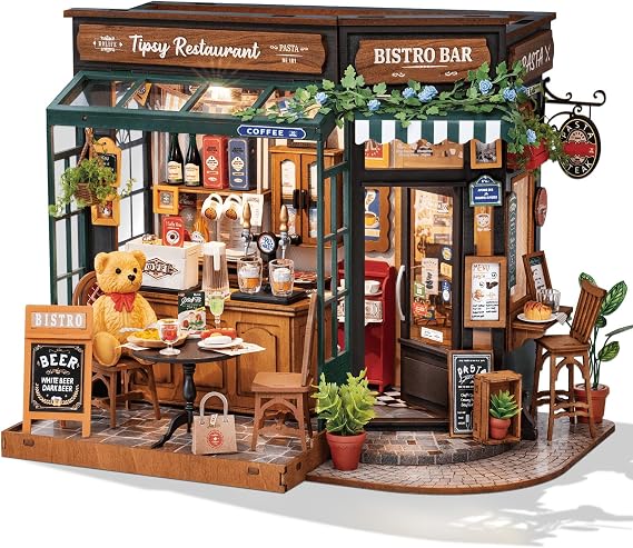 Rowood DIY Miniature Dollhouse Craft Kits for Adults-Tipsy Restaurant