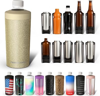 Universal Buddy XL Can Cooler by Frost Buddy - Fits 12-ounce, 16-ounce, 20-ounce, and 24-ounce Cans and Bottles - Keep Your Drinks Refreshingly Chilled for over 12 hours. Champagne Glitz