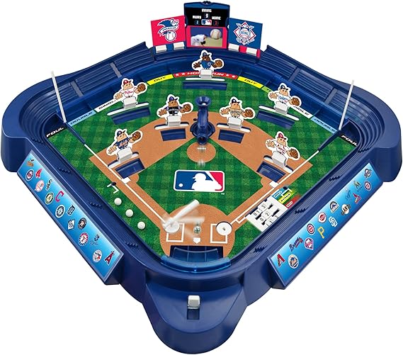 MLB Slammin' Sluggers Magnetic Baseball Tabletop Game 2-Player Board Game with 20" x 20" Field, Scoreboard, Stickers and Manual Pitching Control