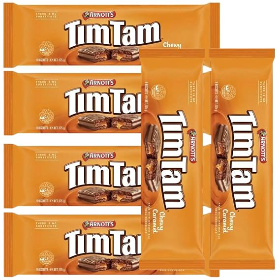 Delicious! Tim Tam Caramel Biscuits (Value Pack of 6 x 175g EA) Australian Chocolate Cookie Biscuits, Aussie Made & Loved ...