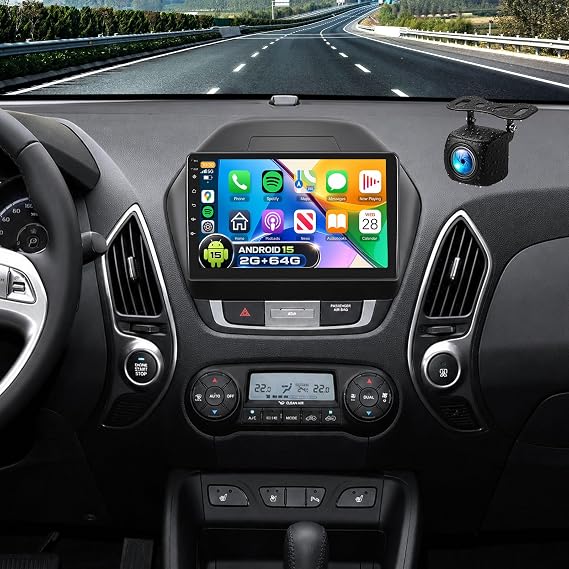 SIXTOP 2+64G Android Car Stereo for Hyundai Tucson IX35 2010-2015 Carplay Android Auto Upgrade Radio 10 inch Touch Screen Bluetooth GPS Navigation Mirror Link 26UI FM RDS WiFi SWC+ AHD Camera Canbus