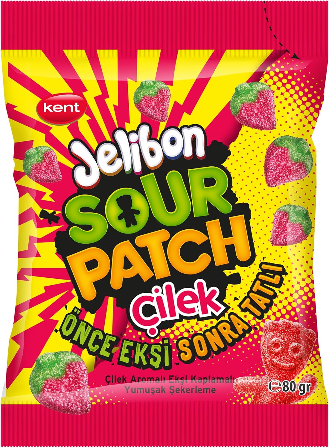 Jelly Sour Patch Strawberry Flavored Soft Candy 80 gr