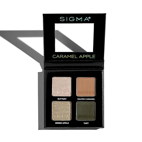 Sigma Beauty Caramel Apple Eyeshadow Quad Makeup Eyeshadow Quad with a Buttery Soft Formula and Buildable, Blendable Shades for a Flawless Eye Look, Designed for All Day Wear