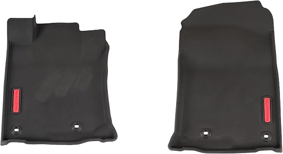 BaseLayer Toyota 4Runner (2013-2024) & Lexus GX 460 (2014-2023) Front Floor Mat Liners (Red Logo) with Vehicle OCD Center Console Tray