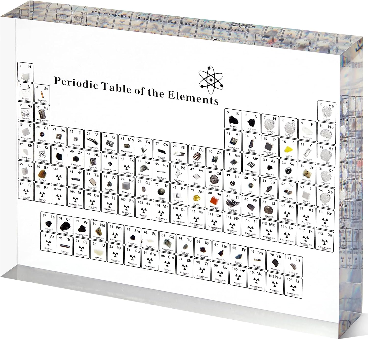 Mukarisk Periodic Table With Real Elements Inside - Acrylic Display With Element Samples
