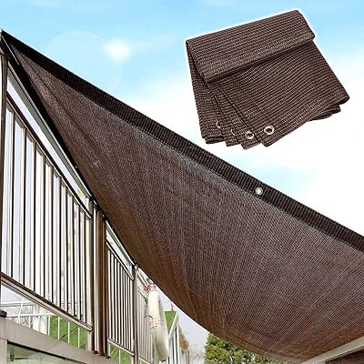 Garden Shading Net, Brown Sunblock Shade Cloth Net, Greenhouse Plant Shade Netting, Breathable, Balcony Privacy Net, Shade Mesh With Grommets, for Outdoor Pergola Patio Car,Brown-2x3m6.69.8ft