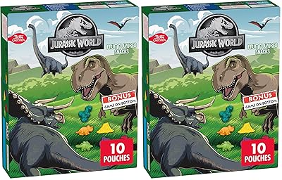 Jurassic World Fruit Flavored Snacks, Treat Pouches, 0.8 oz, 10 ct Pack of 2