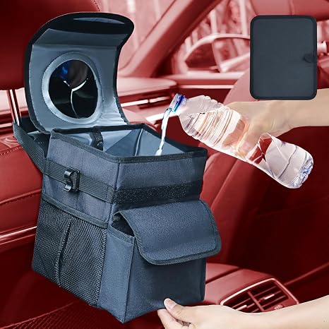 Car Trash Can Large Capacity Suspension,Suitable for All Cars, SUV, Sedan, Truck, Foldable and Detachable Multi-Purpose Car Trash Can, Waterproof Car Storage Box,Essential Car Accessories