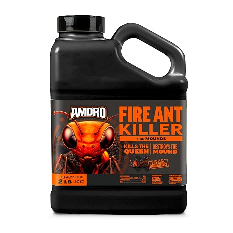 Amdro Fire Ant Killer Bait Granules Mound Treatment, Kills the Queen and the Entire Colony, 2 lb | Slow release fertilizer for grass, one application per season for lawn growth and greening