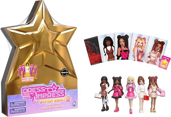 PhatMojo Dress to Impress Mystery Models Superstar 5-Pack Series 1 Star Storage Case Small Dolls Blind Box Collectible Set Includes DLC Code Officially Licensed Toys