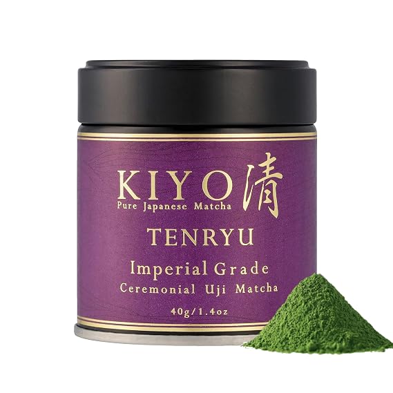Kiyo Matcha Imperial Grade Tenryu Ceremonial Uji Matcha - Pure Japanese First Harvest Ceremonial Grade Matcha Green Tea Powder from Uji, Japan (40g/1.41oz)