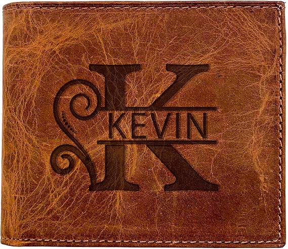 Personalized Wallet for Men, Custom Gifts for Father, Customized Monogram Wallet for Men, Son, Grandpa, Boyfriend, Fathers Day, Wedding, Anniversary, Birthday, Graduate