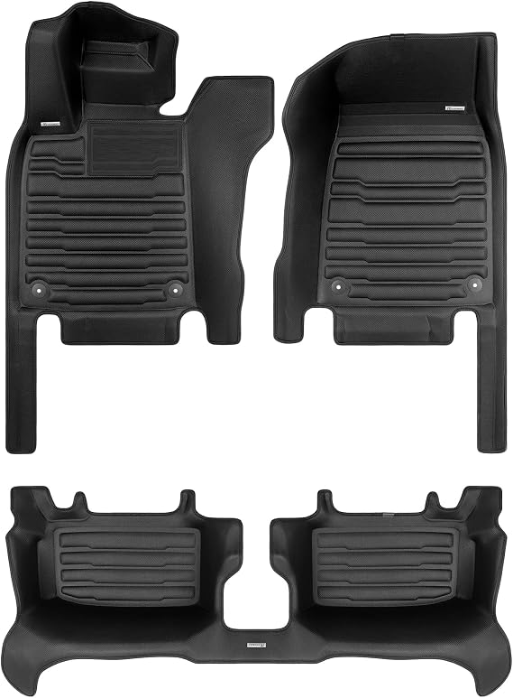 TuxMat - for Porsche Taycan 2020-2027 Models - Custom Car Mats - Maximum Coverage, All Weather, Laser Measured - This Full Set Includes 1st and 2nd Rows