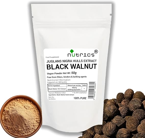 50g Black Walnut Hulls Extract Powder - 100% Pure No fillers Binders or Bulking Agents - Juglans Nigra Persian Regia Jupiter's Royal Acorn Supplement (50g)