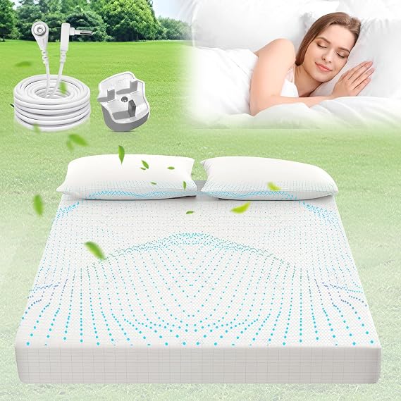 Grounding Bed Sheet, Grounding sheet With 10% Silver Fiber & 90% Organic Cotton, Natural Wellness And Healthy Earth Energy Mat (White 193 * 203 * 33)