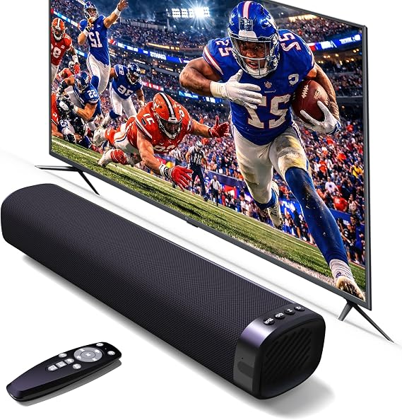 Sound Bar for Smart TV, Sound Bar, Bluetooth Sound bar, with Optical/AUX/HD ARC, Surround Sound Speakers, Surround Sound System for TV/PC/Gaming/Projectors, Wall Mountable PC Soundbar