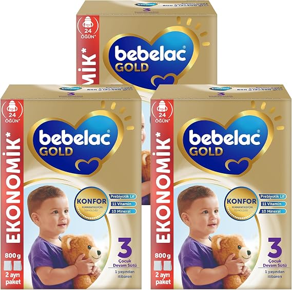 Bebelac Gold 3 Çocuk Devam Sütü, 3X800GR 9-12 AY