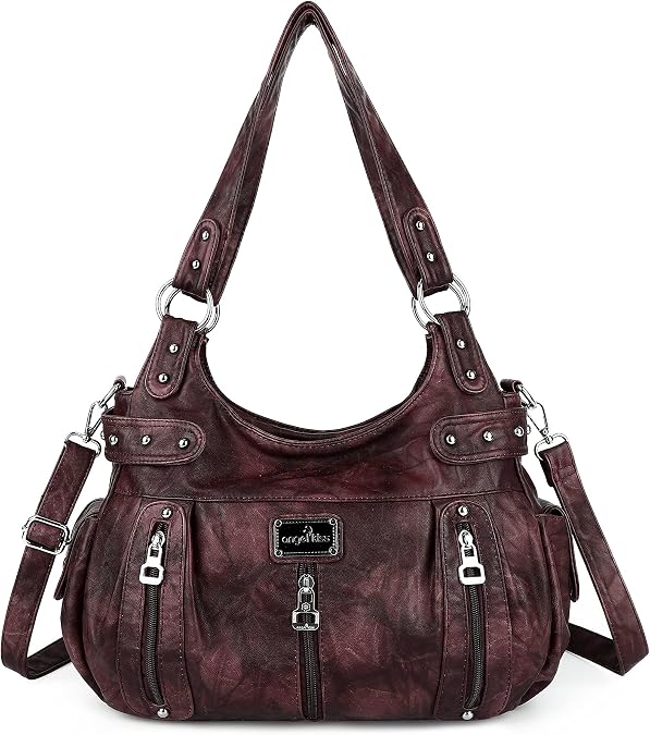 Angel Kiss Large Purses and Handbags for Women Washed Faux Leather Crossbody Hobo Satchel Shoulder Handbag Tote Purse