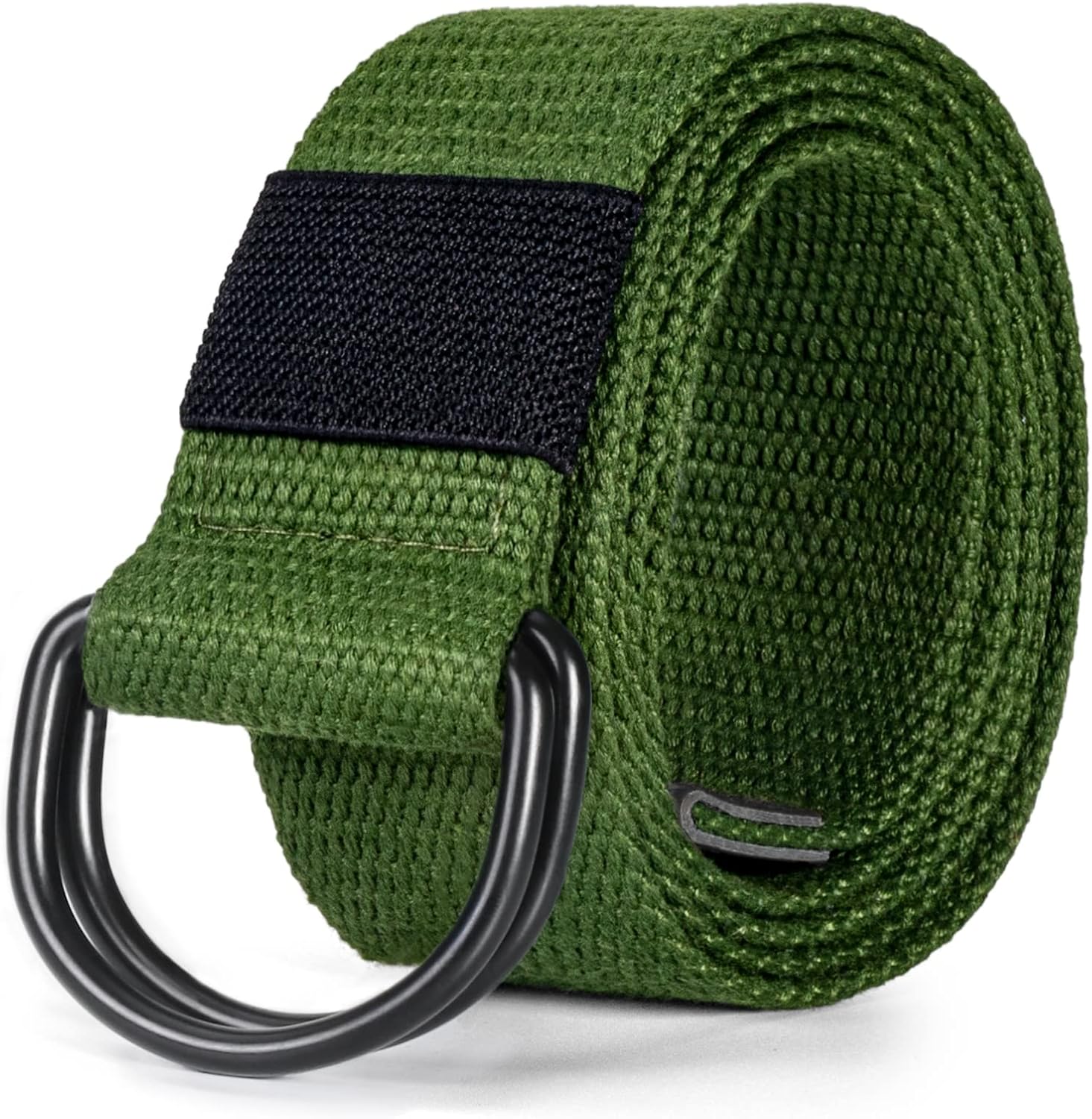 maikun Mens & Womens Canvas Belt with Black D-ring Buckle 1 12 Wide Solid Color Fabric Belt for Men