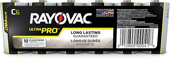 Rayovac Batteries AL-C Alkaline Batteries, Size C (Pack of 6)