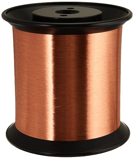 Magnet Wire, Enameled Copper Wire, 42 AWG, 5.0 Lbs, 0.0026" Diameter, Natural