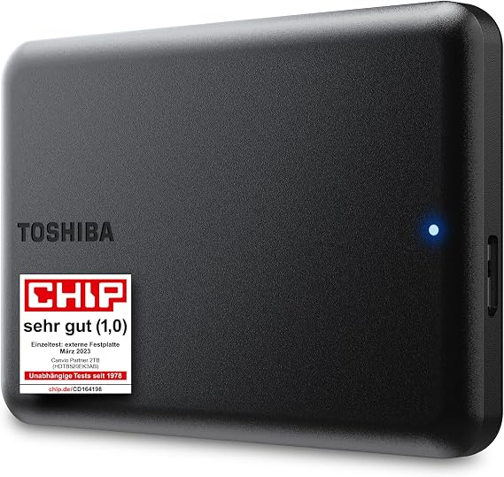 TOSHIBA Canvio Partner 2TB Portable 2.5'' Externe Festplatte USB 3.2 Mac & Windows kompatibel (HDTB520EK3AB)