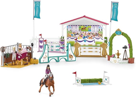 Schleich Horse Club - 86Pc Friendship Horse Tournament - Kids 5+ | 42440 | Horse Figurine, Equestrian Toy for Girls 5+, Realistic Horse Toy, Screen-Free Imaginative Pretend Play, Party Gifts