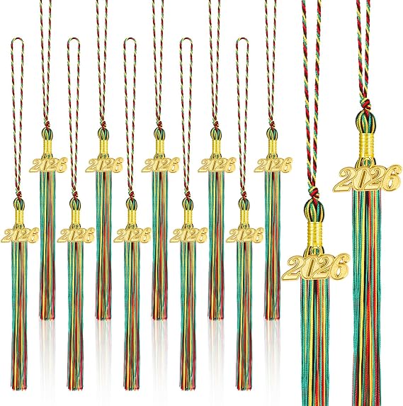 JULMELON 20Pcs Graduation Tassels Academic Graduation Cap Hat Tassel with 2026 Gold Charm for 2026 Graduation Ceremonies Accessories (Mixed Color)