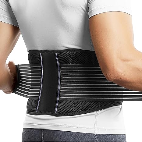 BraceUP Back Support Belt for Men and Women - Breathable Waist Lumbar Support Lower Back Brace for Sciatica, Herniated Disc, Scoliosis Lower Back Pain Relief (L/XL 90-110 cm)