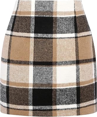 Plaid Skirts for Women, Pencil Mini Skirts for Women High Waist Bodycon Christmas Holiday Fall Winter Skirts 2026 Trendy