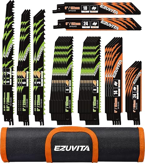 36-Piece Reciprocating Saw Blade Set with Organizer Pouch